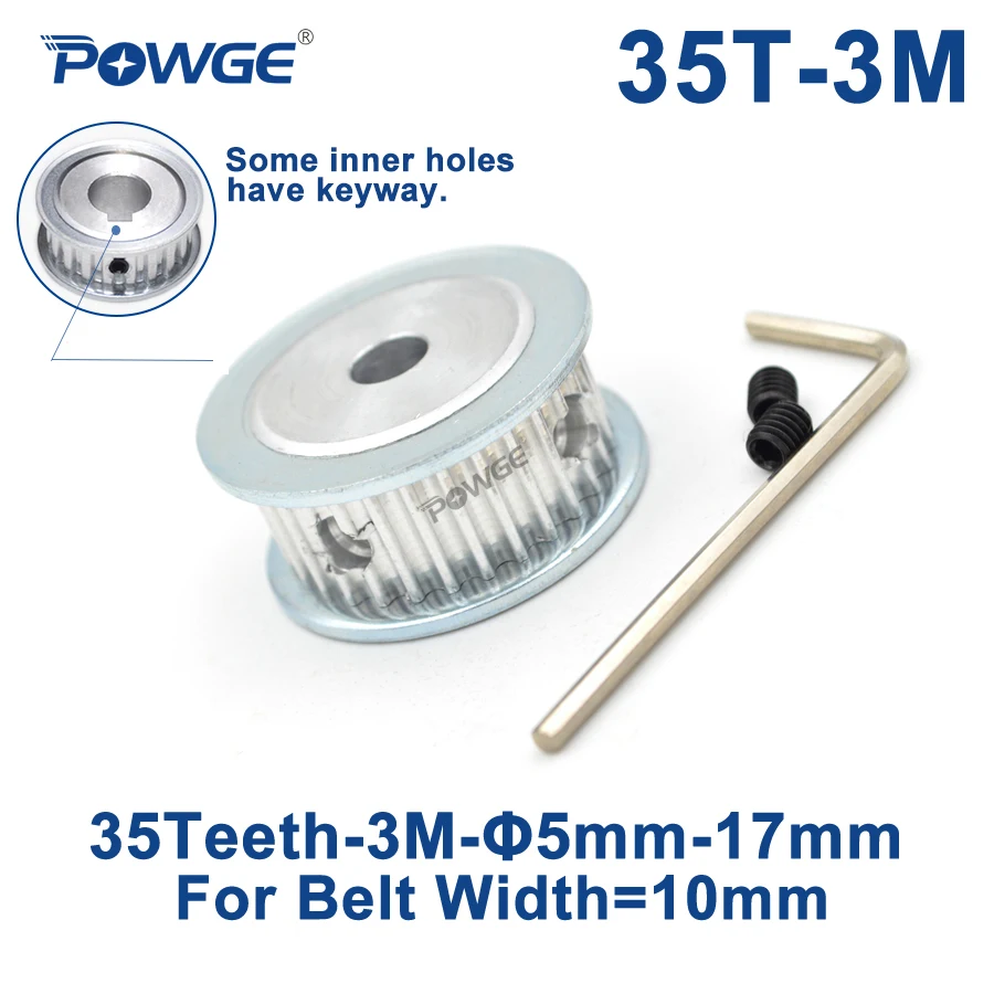 POWGE 35 зубы HTD 3 м Синхронный шкив Диаметр 5/6/6,35/8/10/12/14/15/16/17 мм для Ширина 10 мм HTD3M ременный шкив 35 T 35 зубов