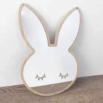 

New Nordic Children Cartoon Decorative Mirror Baby Room Lovely Rabbit Wall Mirror Frame Creative Home Decoration For Kids Gifts