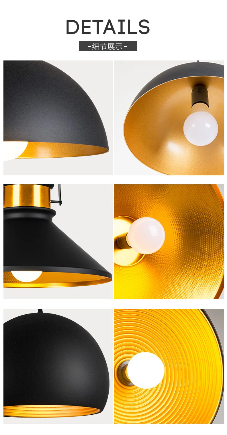 led pendant lights Nordic retro industrial black E27 pendant lights restaurant dining table bar Decorative lighting cluster pendant light