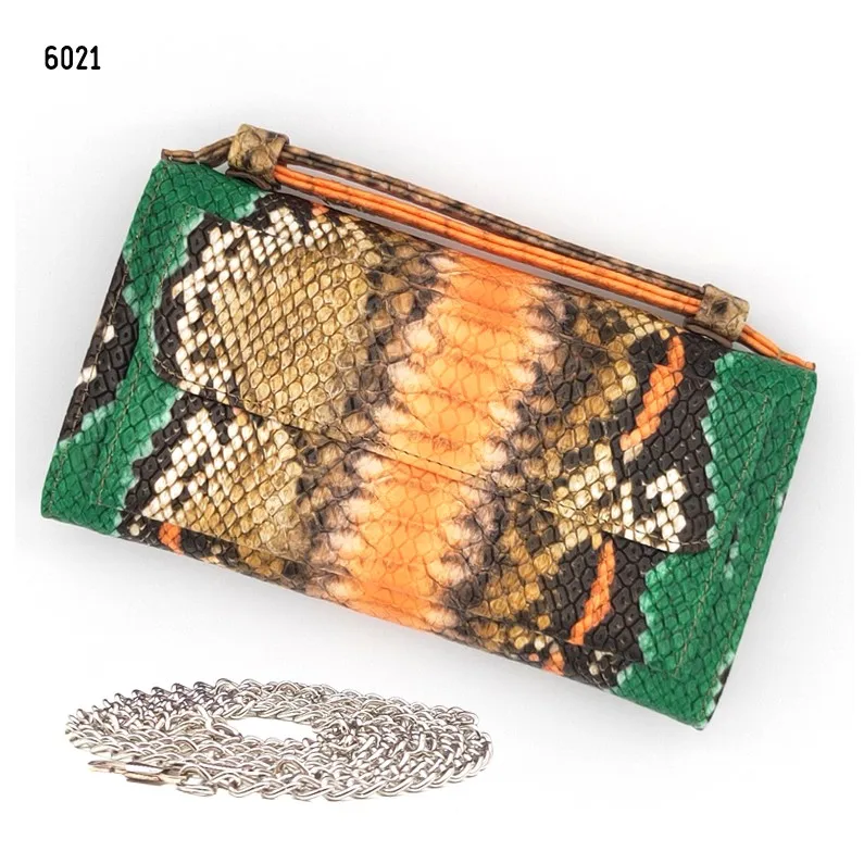 Saudi Arabian style зеленая змея кожаная сумка роскошная сумка-клатч с длинной цепочкой женская кожаная сумка сумки для вечерние - Цвет: Picture 1