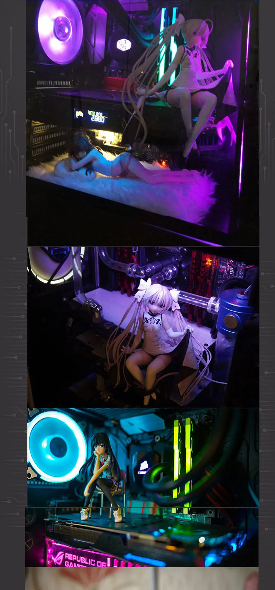 RGB LED Base PC Decoração, Modelo de Personagem