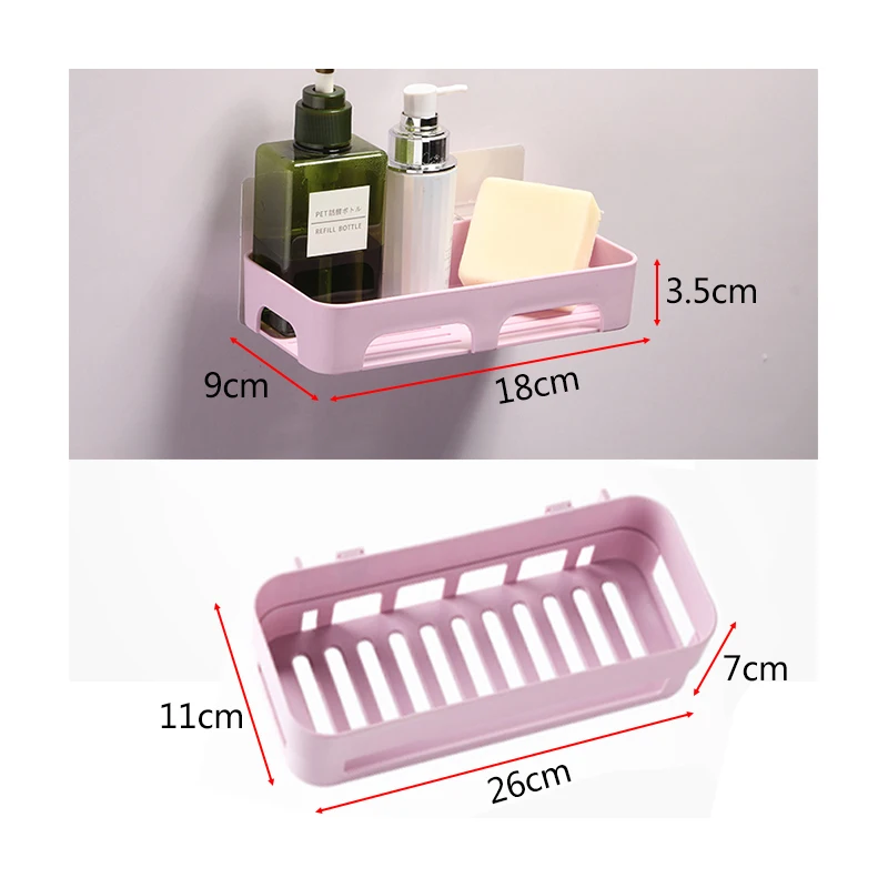 ZhangJi Suction Cup Plastic Soap Dish Container Kitchen Tools Bathroom Traceless Shelf Wall Mounted Dish Soap Case Box