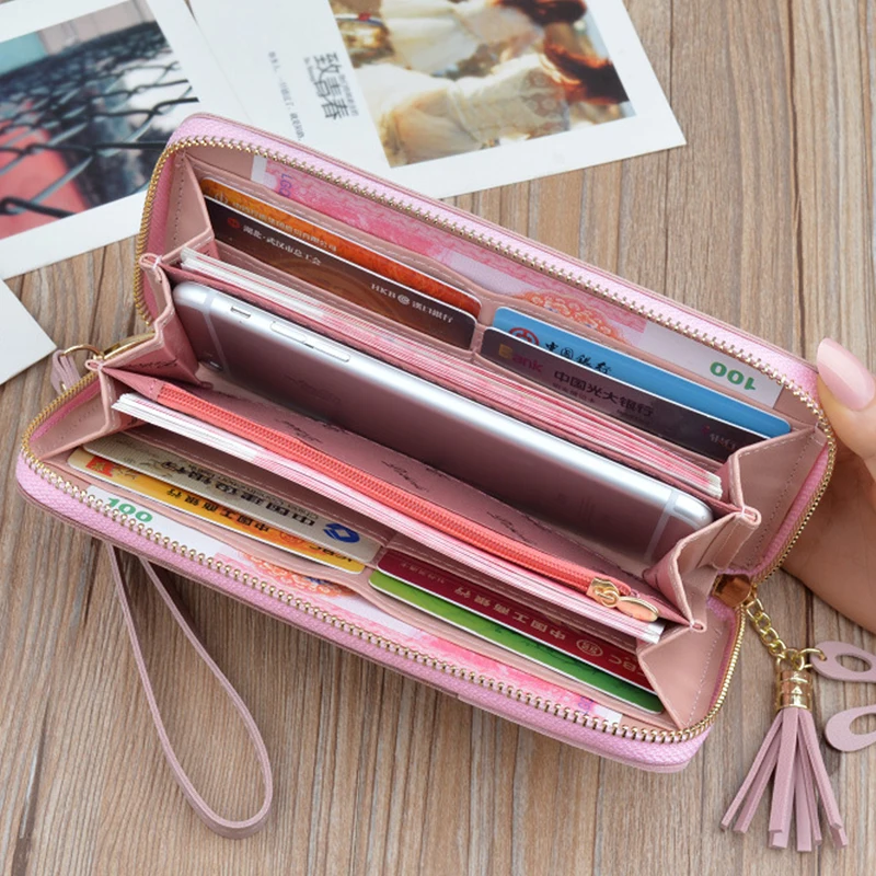 

Fashion Patchwork Women Long Wallet Lady Short Coin Burse Geometric Women Clutch Pink Wallets Phone Pocket Purse Card Holder
