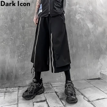 

Dark Icon 3M Reflective 7th Pants Men Special Design Wide Leg Pants Men Cool Punk Pants