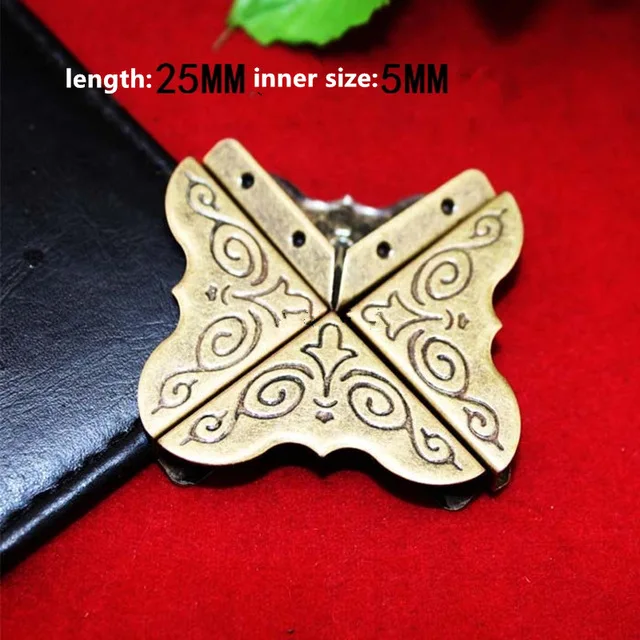 

20PCS 25mm Fit 5mm Thick Bronze Tone Book Scrapbooking Albums Menus Corners Protectors Metal Corners Pattern Carved