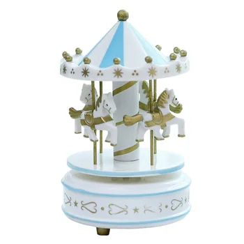 

New Hot Romantic Carousel Horse Music Box Toy Artistic Wooden Carousel Music Boxes SMD66