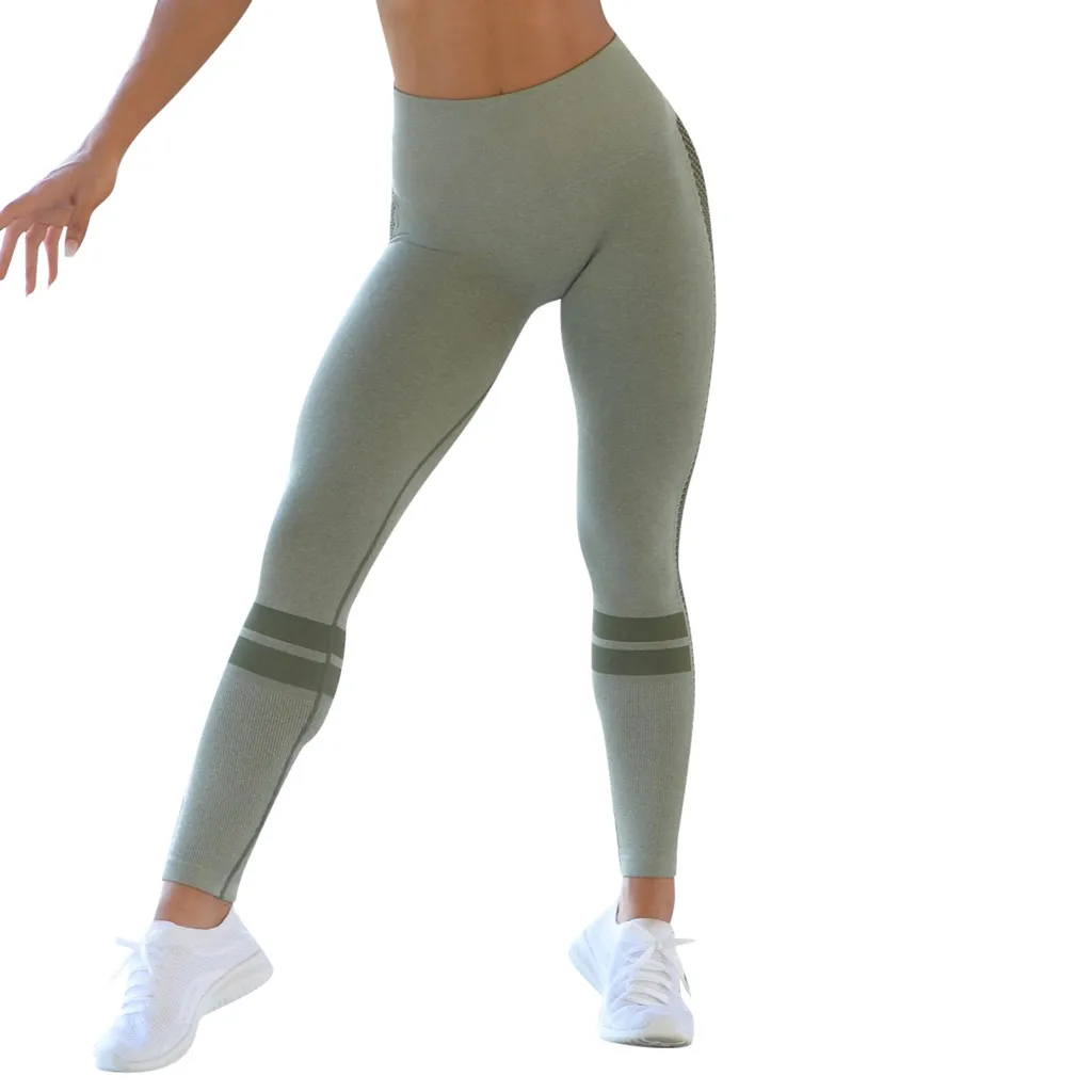 Штаны Для Йоги Женские с высокой талией Бесшовные Твердые Йога Спортивные узкие брюки бедра леггинсы для фитнеса женские брюки для фитнеса F леггинсы для фитнеса