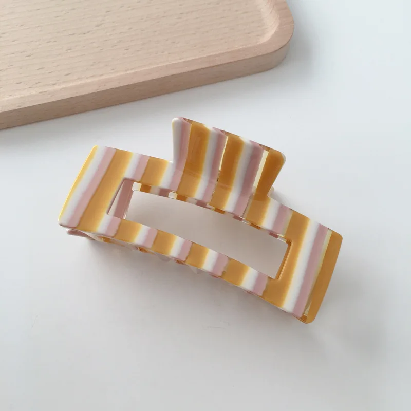 types of hair clips Mutiple Geometric Acetate Hair Claws Large Size Square Hair Crabs Clip Lattice Hair Clamps For Women Hair Accessories Barrettes hair clips for fine hair