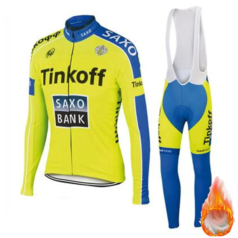 Tinkoff pro Ropa ciclismo, теплый, зима,, теплый, Джерси, мужской, костюм, для верховой езды, комбинезон, комплект, флис, шерсть, Триатлон