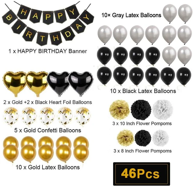 Black Gold 50th Birthday Decoration MADE IN 1974 Foil Balloon Banner Happy  50 Birthday Cake Topper Sash for Fifty Year Old Party - AliExpress