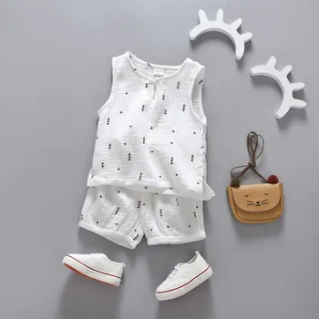 

2020 Summer Baby Clothing Newborn Cute Star Tree Printed Sleeveless Boys Girls Tank Tops and Shorts Suits Outfits 2 Pcs Set