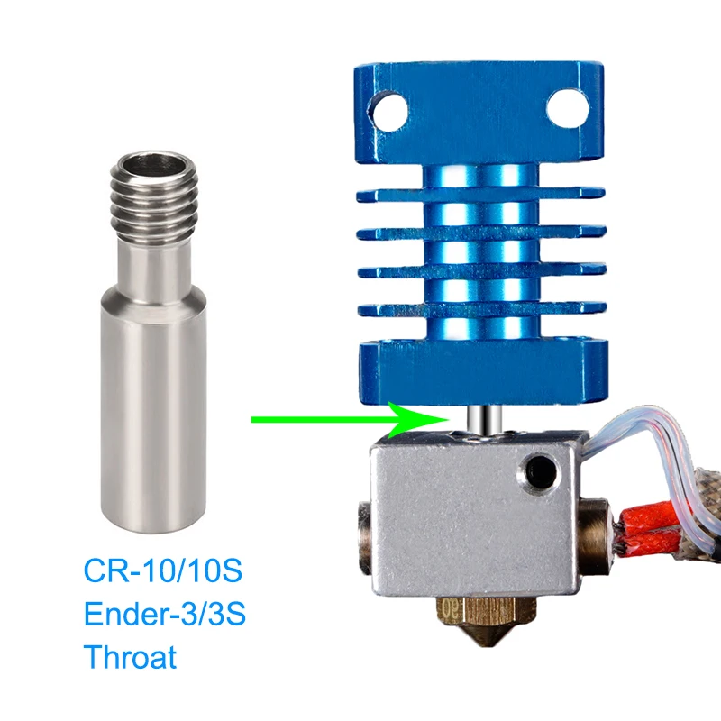 Extrusora de Calor Mk8 Todo Metálico Tubo de Garganta de Parafuso m6 27 mm 31 mm Cr10 Série Ender Impressora 3d Hotend 10 Pcs Aço Inoxidável - Imagem 2