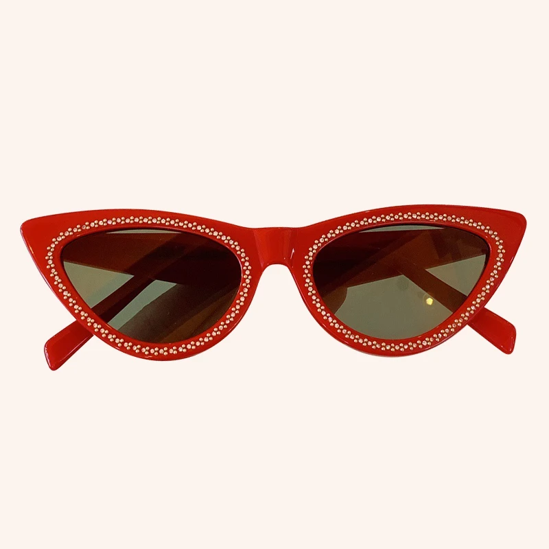 No.2 Sunglasses Кошачий глаз солнцезащитные очки женские брендовые дизайнерские UV400 алмазные солнцезащитные очки персональный, шикарный - Цвет линз: No.2 Sunglasses