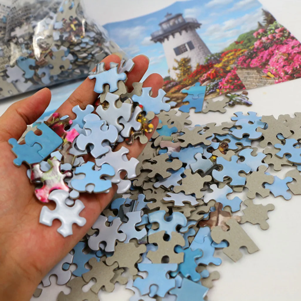 DIY 1000 Pieces Puzzle Set Beautiful Painting Country Landscape Jigsaw Scenery Puzzles Toy for Children Adults Home Decoration 