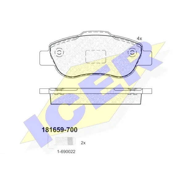 Колодки дисковые передние Fiat Panda 1.1i/1.2i/1.3JTD 03 ICER 1