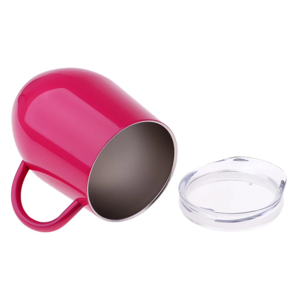 12 oz Insulated Mug With Handles Coffee Cups Stainless Steel Double Wall Vacuum Insulated For Ice And Hot Drink Wine Glass