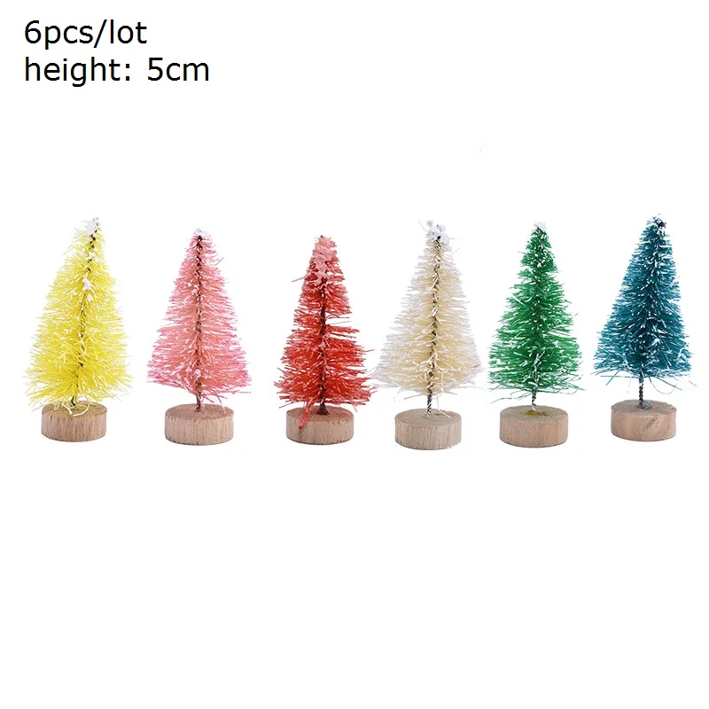 6pcs mix 5cm 5-16 см Многожильная Мини Рождественская елка искусственная сосна елки DIY рождественские фото реквизит на год Рождественская вечеринка украшение стола - Цвет: 6pcs mix 5cm