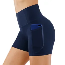 Для женщин животик Управление Производительность Спортивные Бег Упражнение Шорты с боковыми карманами