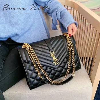 

Ladies Shoulder Bag 2020 New Ladies Bag Rhombus Embroidery Thread Soft Texture Chain Bag Fashion Messenger Envelope Handbag