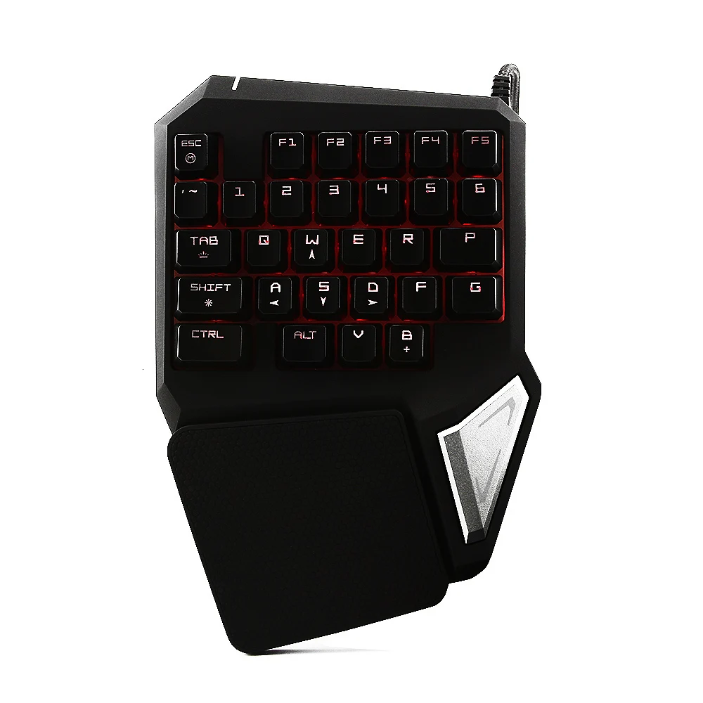  Delux T9 Pro Wired One Hand Mini Gaming Keyboard RGB Backlit Ergonomic 29 Keys Professional Gamer K