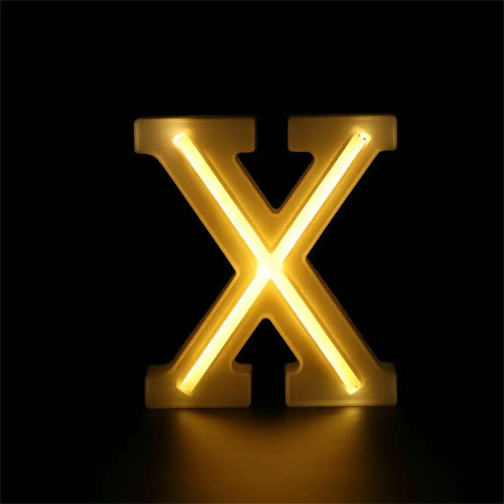A-Z с питанием от USB 26 белых букв светодиодный знак маркиза светящийся Алфавит настенный неоновый ночник украшение на свадьбу День рождения B1 - Цвет: X