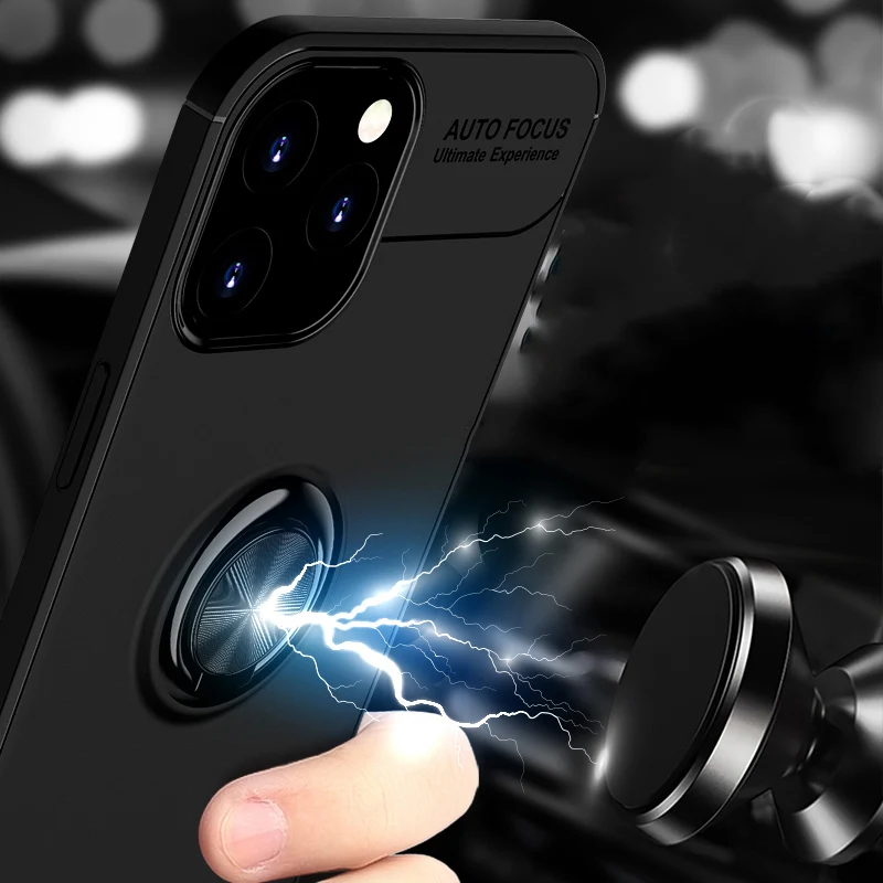 Чехол для iPhone 12 Pro Max Mini магнитный металлический автомобильный держатель мягкий
