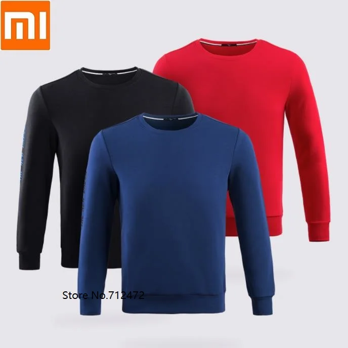 Мужская толстовка Xiaomi с воздушным слоем и круглым воротником, модная свободная Мужская футболка с длинным рукавом для отдыха