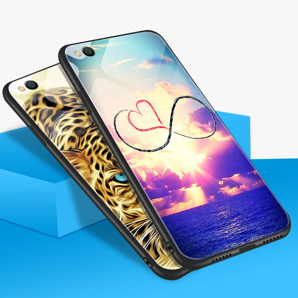 Для Xiaomi Redmi S2/Y2 ударопрочный чехол для телефона из закаленного стекла для Redmi Go полная защита Мягкий силиконовый Край Твердые чехлы