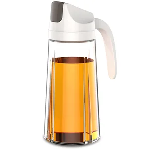 Kitchen Glass Oil Bottle Dispenser Automatic Opening Closing Home Bottles For Oil And Vinegar Honey Olive Oil Container