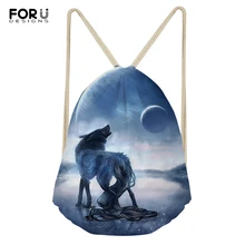 FORUDESIGNS/женские сумки для путешествий с рисунком "Fantasy Wolf"; мужская обувь с карманами; дизайнерский рюкзак для путешествий с изображением животных из мультфильма для мальчиков
