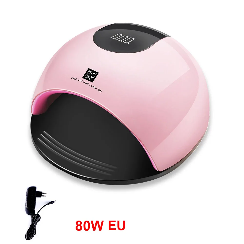 

B3 80W DIY Timer Fast Curing Art LCD Display Polish Nail Dryer Dry Tools Infrared Sensor Gel Machine LED Lamp Multi Modes