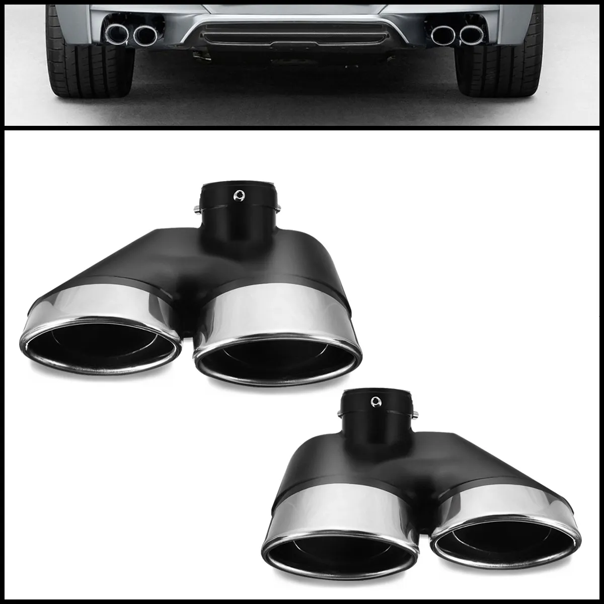 2 шт. Авто двойной глушитель из нержавеющей стали наконечники трубы для Mercedes Benz W220