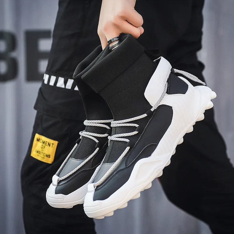 

MEN'S SHOES 2019 Autumn New Style Socks Shoes Men's Popular Brand Slip-on Versatile Casual Online Celebrity Hight-top Flying Wov