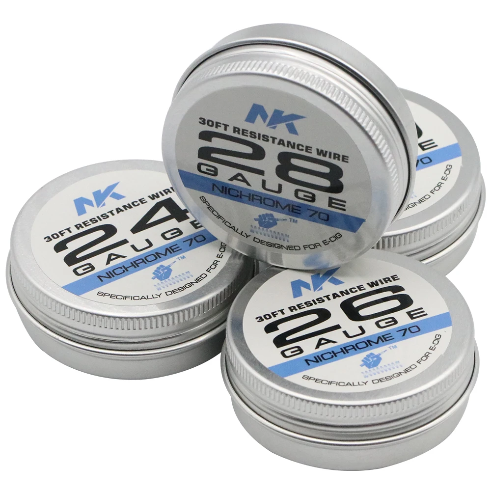 NK Clean Nichrome 70 Vape Wire Awg 24 26 27 28 29 30 Gauge Ni70 For Diy Coils