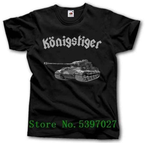 

Top Tees New fashion Tshirts KONIGSTIGER T-SHIRT S-5XL KING TIGER TANK PANZERKAMPFWAGEN WWII GERMANY WART shirts