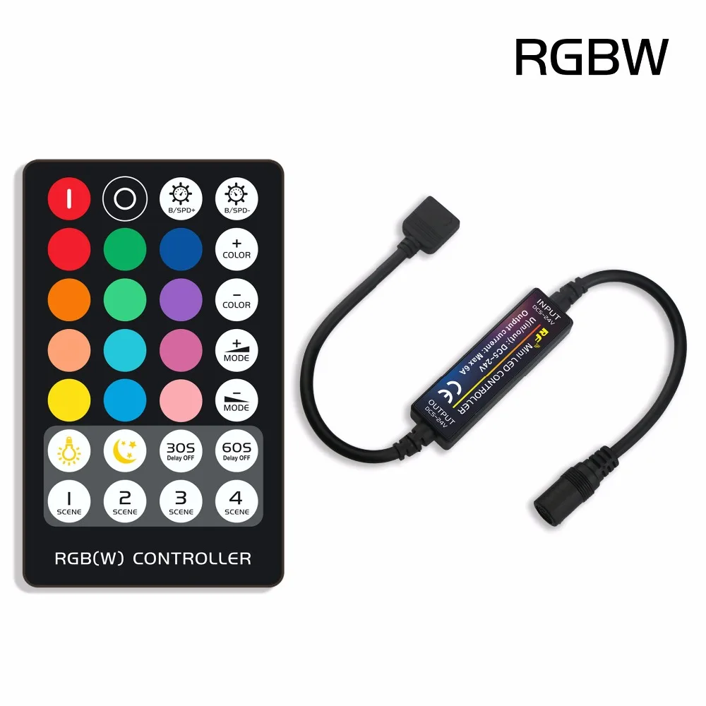 Контроллер светодиодной ленты DC5V 12 в 24 В 6A с радиочастотным беспроводным пультом дистанционного управления для одноцветного двойного белого RGB RGBW RGB+ CCT светильник