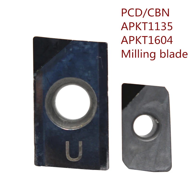 

2pcs APKT1135 APKT1604 PCD CBN APKT113502/04 APKT160408PDER PCD High-gloss aluminum milling cutter High hardness endmill CNC