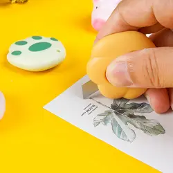 Mini couteau utilitaire de coupe artistique, Kawaii, fournitures d'art pour étudiants, outils de bricolage, couteau utilitaire Portable à griffes de chat, papeterie de sécurité 