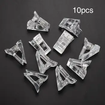 

10Pcs Transparent False Nails Fixed Clip Poly Quick Building Gel Nail Tips Clip Proessional Finger Extension Plastic Nail Tools