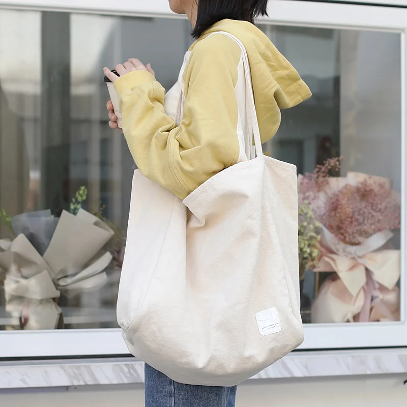 MIWIND Free Shipping Soft Canvas Bag Large Capacity Women Shopping Bag Ladies Daily Use Handbags Casual Beach Bag Tote LSSJ037