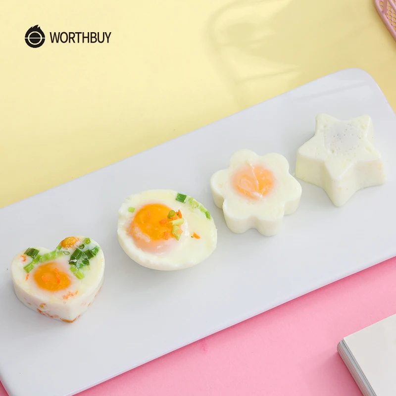 Egg Cooker Tools Egg Boiler Poacher Baking Mold Maker 4 Pcs/Set For Kid
