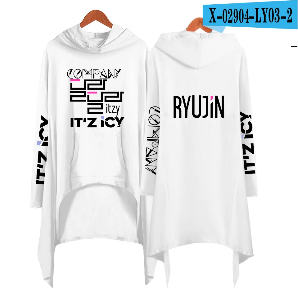 ITZY Kpop/толстовки Харадзюку С буквенным принтом, женские толстовки, одежда, вельветовые, плотные, Осенние, креативные,, Длинные пуловеры для девочек - Цвет: white
