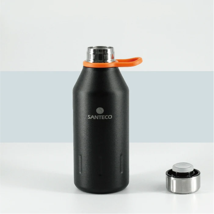 Термос-бутылка Santeco объемом 350 мл с уплотнительным кольцом и ручкой из 304 нержавеющей стали, без бисфенола, для кофе, термос для пикника на открытом воздухе, 12 часов изоляции