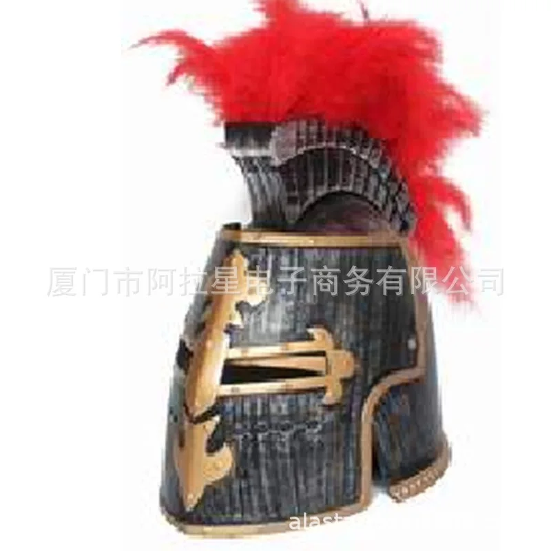 

Rome Cap Silver Barrel Hatband Red Burr Crown Gladiator Cap Medieval Warrior Helmet