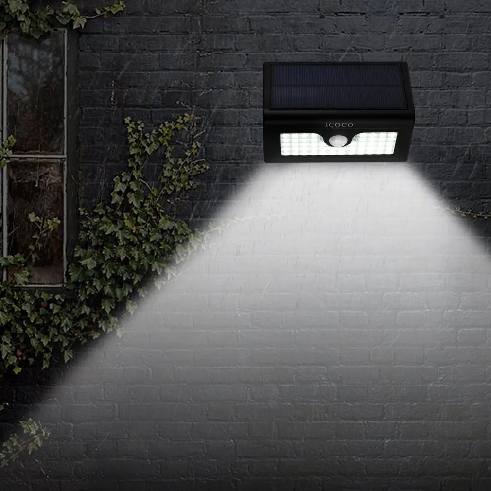 

ICOCO Intelligent Safety LED Light Control Solar PIR Motion Sensor Light Waterproof Solar Wall Lamp Heat Proof Energy-saving