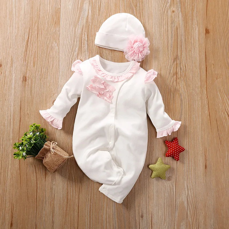

New Born Baby Girl Romper Babygrow Newborn Infant Toddler Girls Bow Costume Onesie Long Sleeve Jumpsuit Clothes Babies Rompers