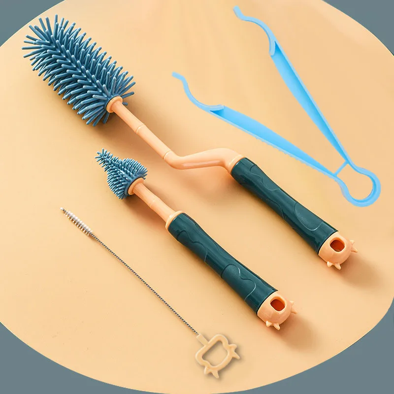 GOUPILLON BIBERON,3pcs (Each Colors)--Brosse Nimbler Pour Biberon 360