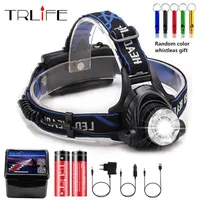LED headlamp Camping headlight T6/L2/V6 3 modes Zoomable lamp Waterproof Head Torch flashlight Head lamp use 18650 for Fishing