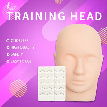 

False Eyelash Extension Training Kit Exercise Practice Mannequin Head Set Grafting Eyelash Tools Kit Eye Lashes Grafting