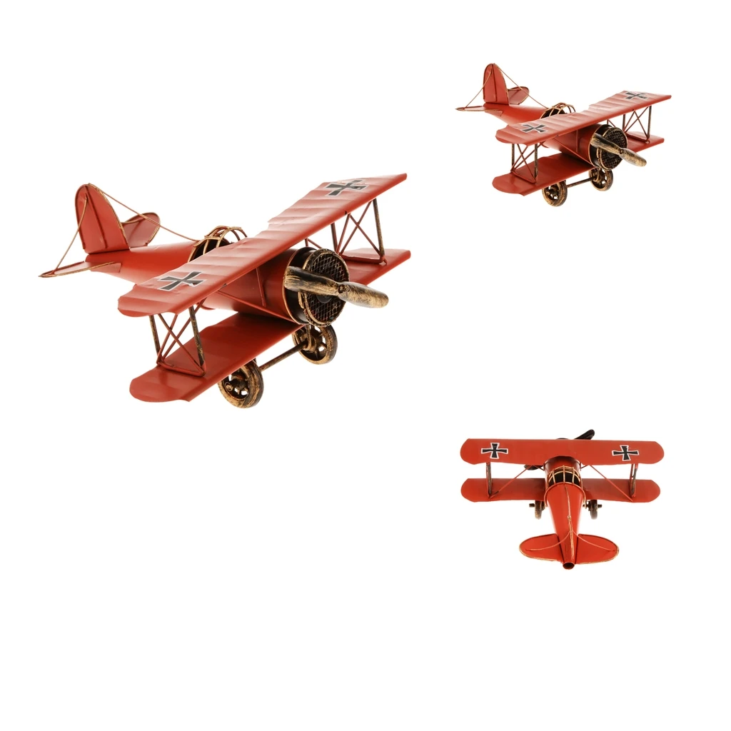 3pcs Vintage Biplane Metal Diecast Model Toy, Desktop Decorations for Home, Office, Study Room, Bookshelf